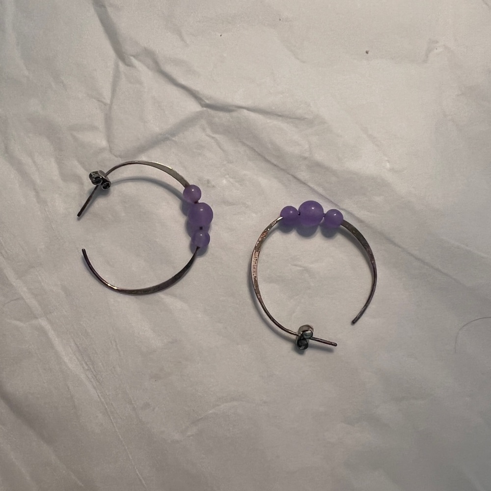 Silver & Purple earrings